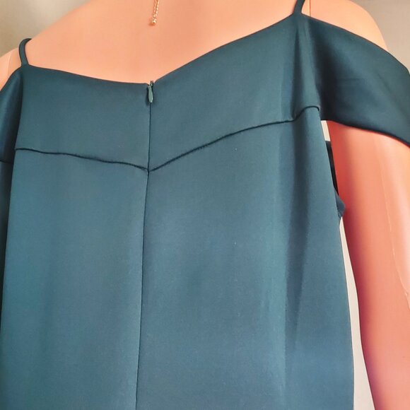 Alexa B Nites Hunter Emerald Green formal floor length Maxi slit Dress - Picture 7 of 7